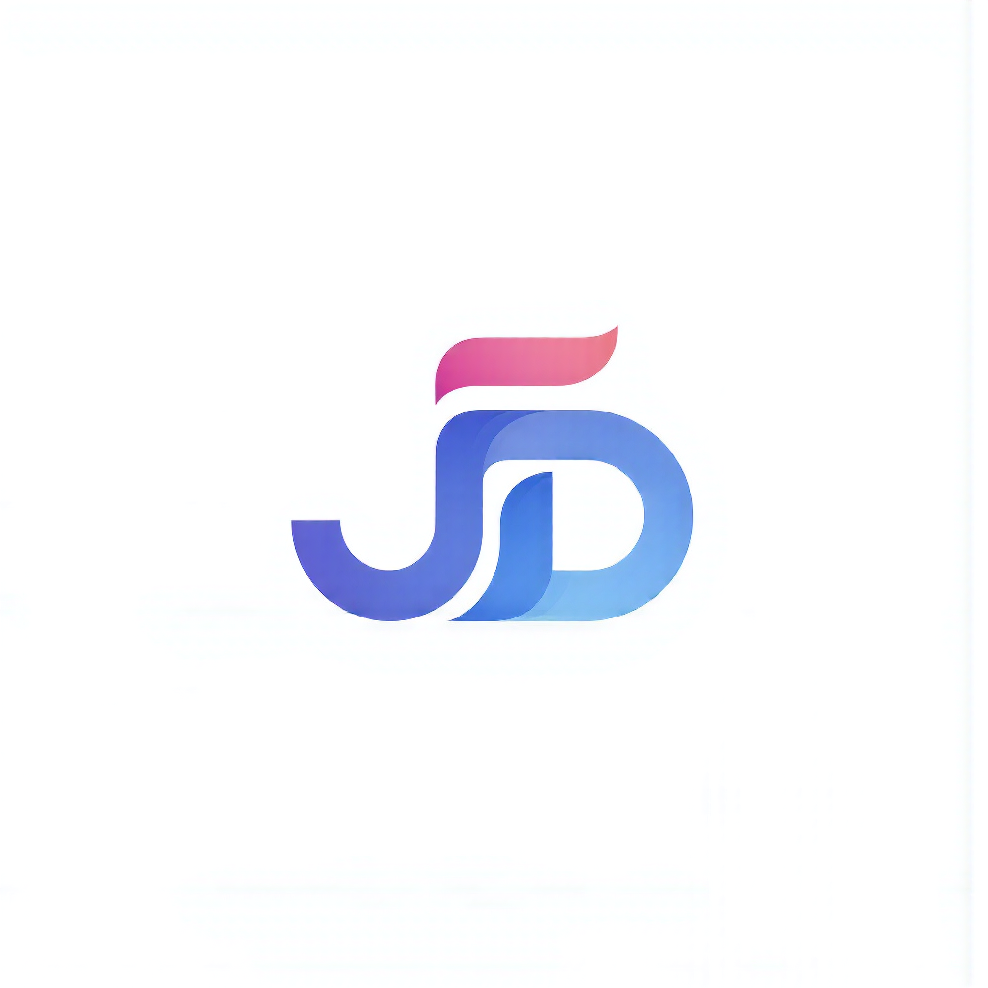 字母J和字母D，logo，矢量，大气，高级，扁平，彩色，白色的背景，-奈落语